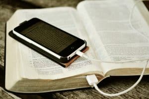 Bible and cellphone