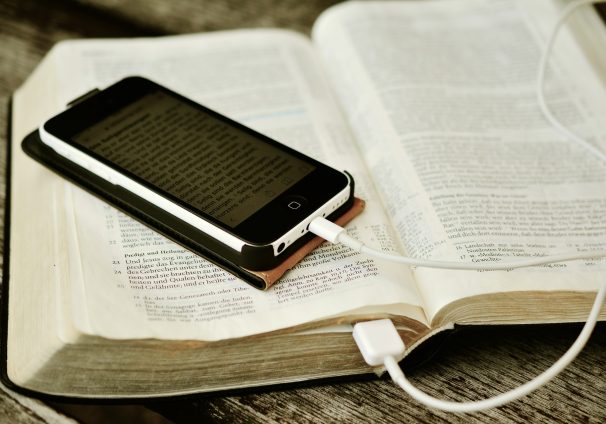 Bible and cellphone