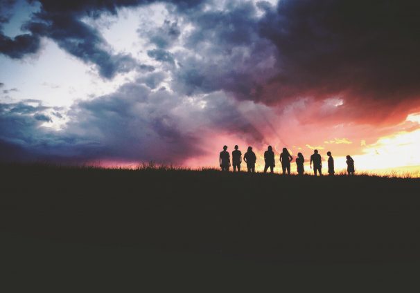silhouetted friends