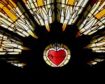 church window with heart