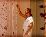 Blood stains a Jesus Christ statue