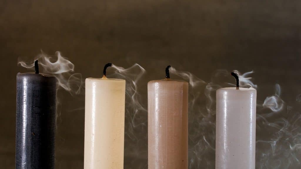 candles with smoke