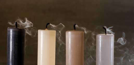 candles with smoke