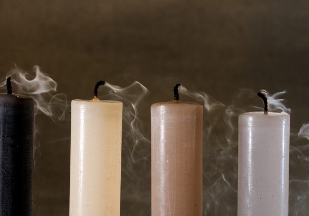 candles with smoke