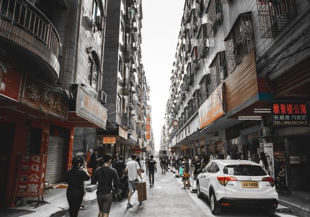 pedestrians in China