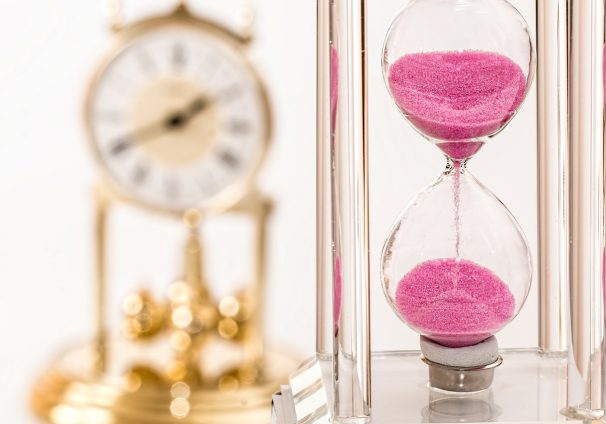 clock and hourglass