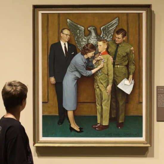 Boy Scout-themed Norman Rockwell painting