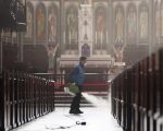 worker sprays church in S Korea