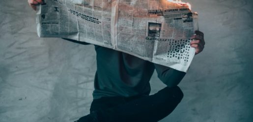 burning newspaper