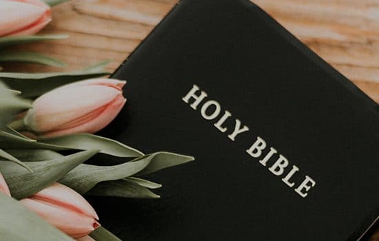 Bible with lilies