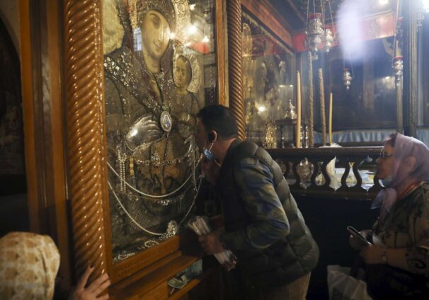 People visit the Church of the Nativity