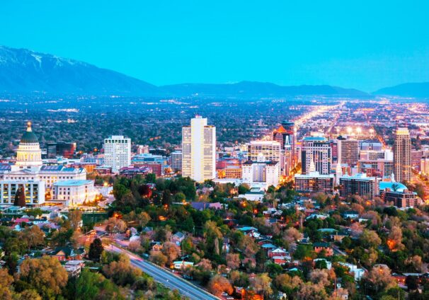 salt Lake City in the evening