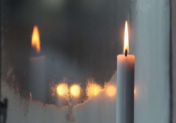 candle and reflection