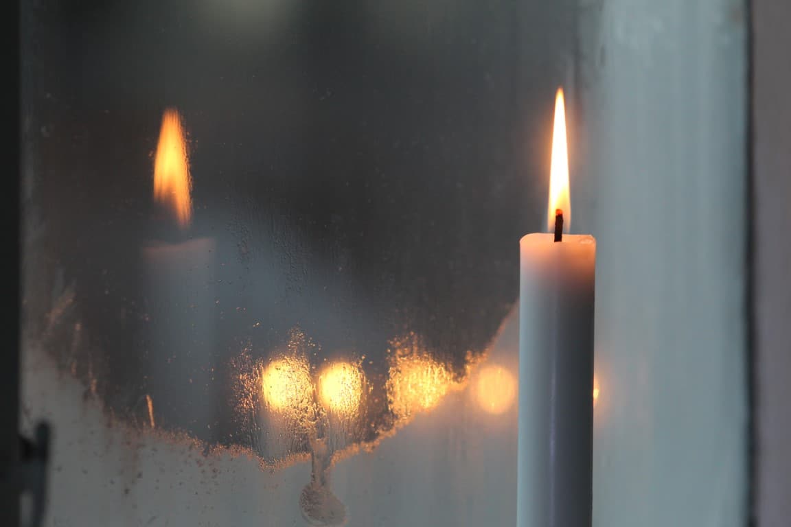 candle and reflection