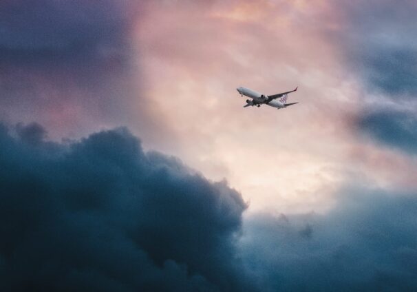 airplane in clouds