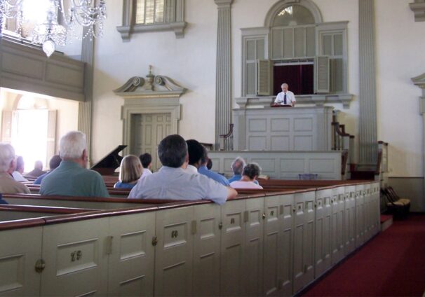 pews in worship