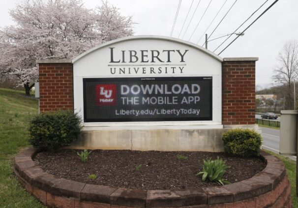 Liberty University entrance sign
