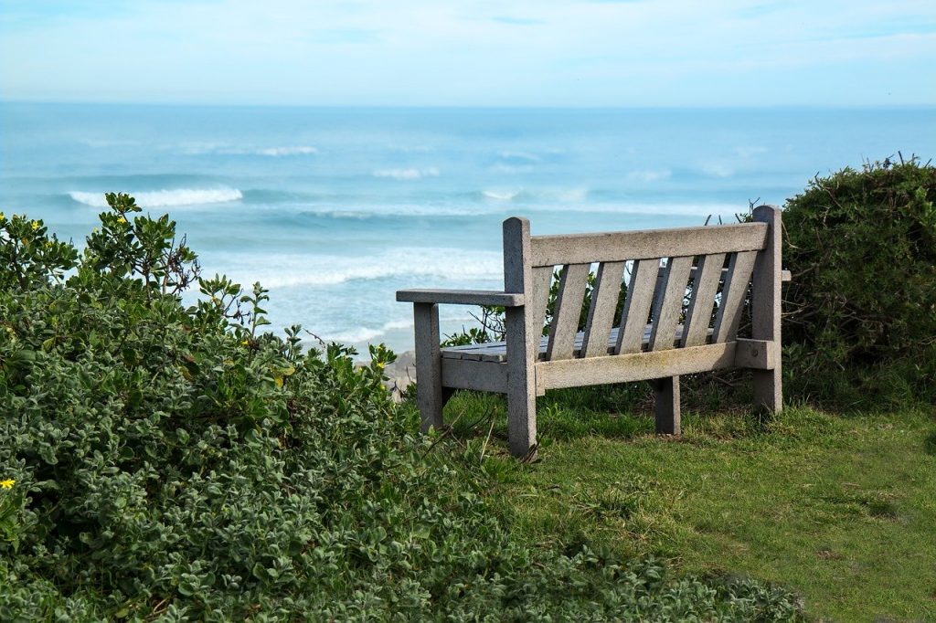bench over ocean