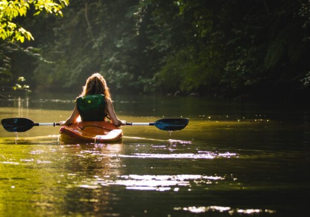 woman in kayak