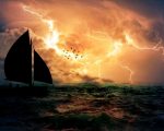 ship in storm