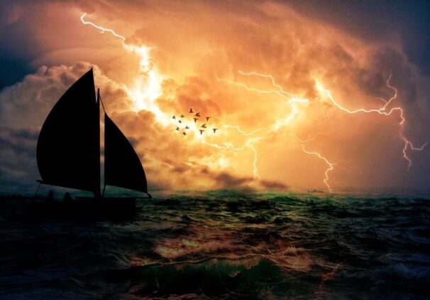 ship in storm