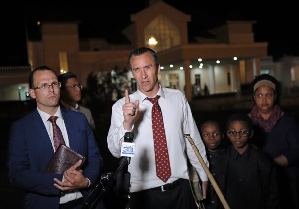 Tony Spell speaks to media