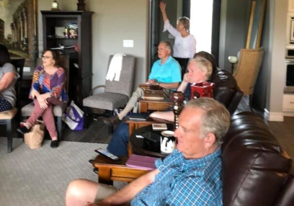 Evergreen seniors in small group