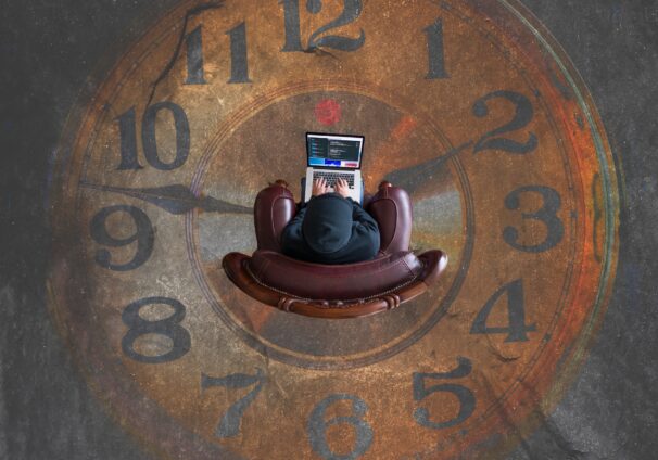 Person on clock face