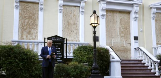 Donald Trump holds a Bible