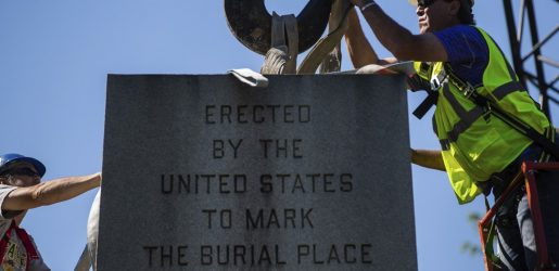 Confederte monument dismantled