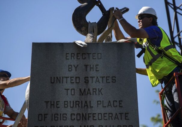 Confederte monument dismantled