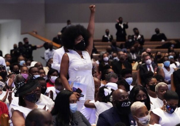 Those attending funeral