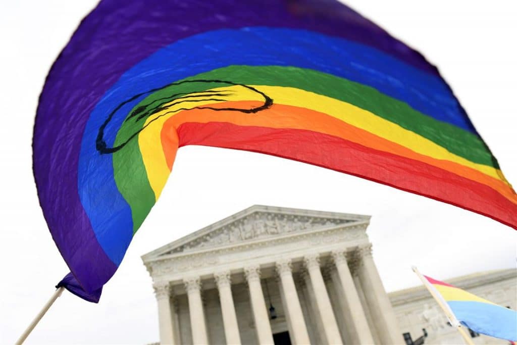 rainbow flag at Supreme Court
