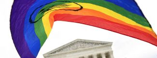 rainbow flag at Supreme Court