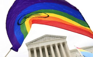 rainbow flag at Supreme Court