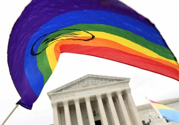 rainbow flag at Supreme Court
